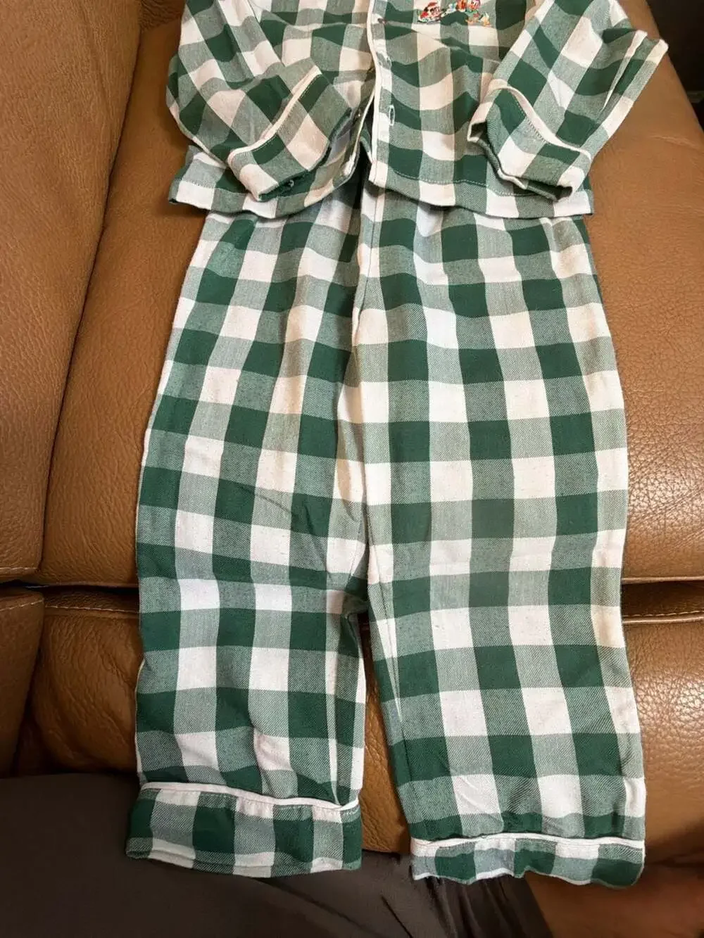 Disney Mickey Mouse & Donald Duck Plaid Pajamas Size 4 Green White